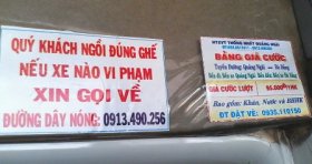 Niêm yết giá cước vận tải bằng xe ô tô